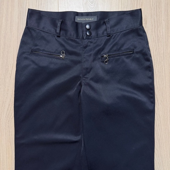 Vintage Banana Republic Nylon Cotton Blend Moto Pants Womens 2 Black Y2K Grunge - Picture 5 of 12